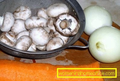 Ogulite i usitnite mrkvu, gljive i luk